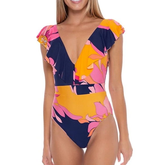 Trina Turk Other - NWT TRINA TURK 12 size SWIMSUIT BREEZE RUFFLE 1 PC